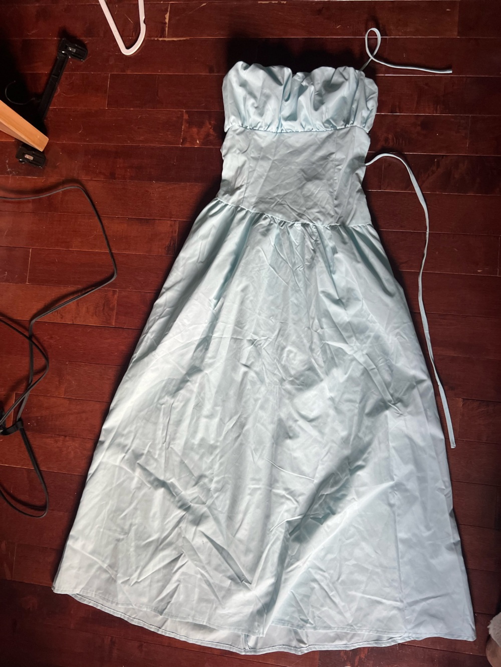 Light Blue Strapless Maxi Dress
